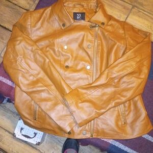 New York & Company Camel Leather Jacket